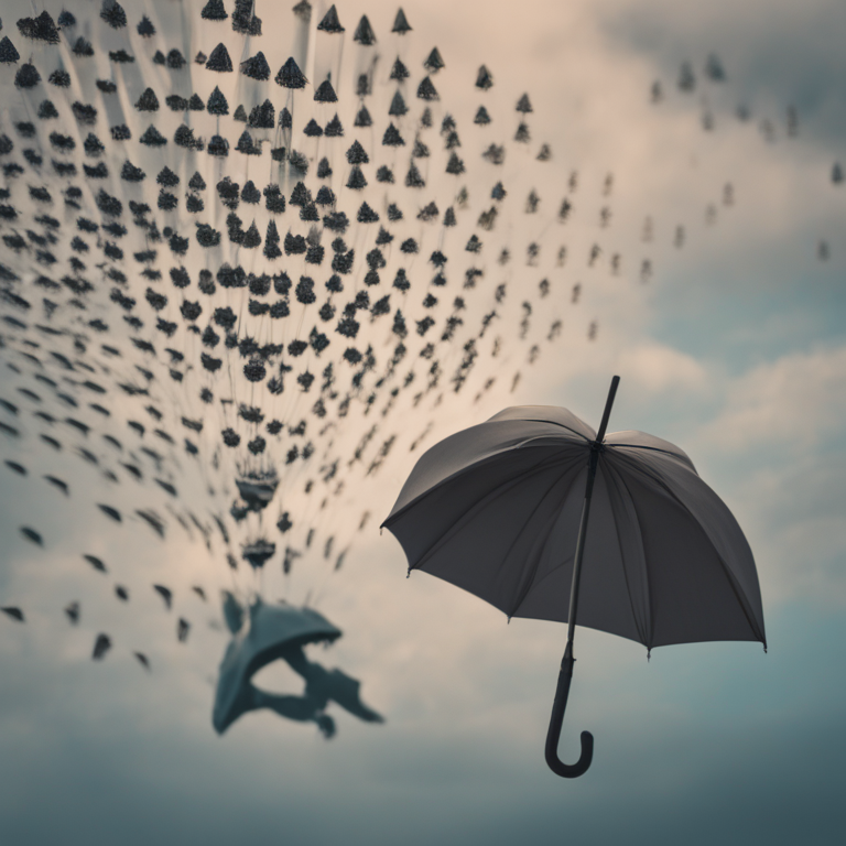 Dream About Futuristic Umbrella Flying In The Sky