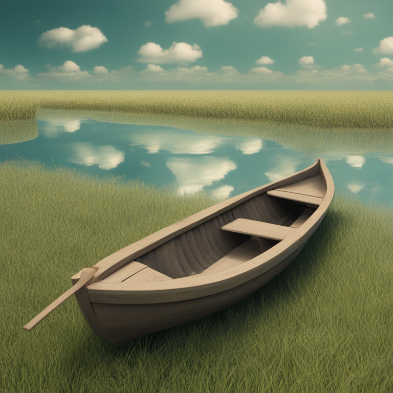 Dream About Ancient Canoe Boat Moving Through Grass