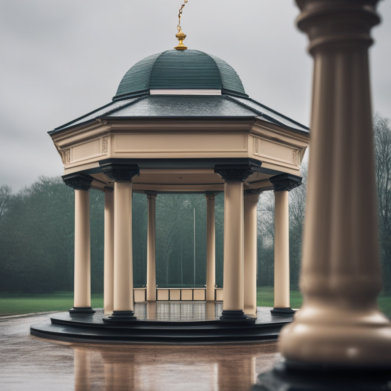 Dream About Historical Capital Building Music Gazebo Rainy Day