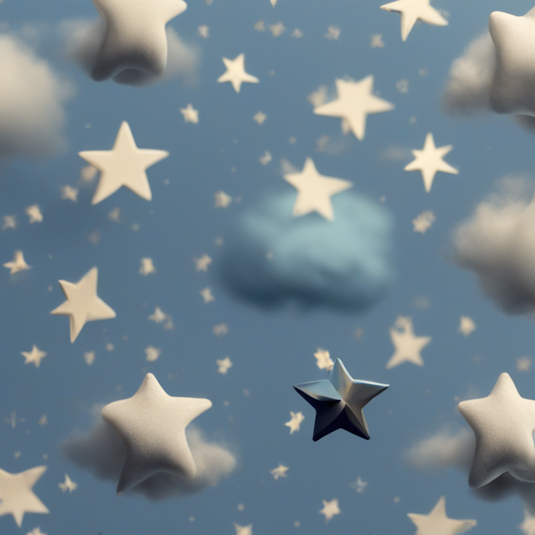 Dream Of Flying In Space With Blue Stars