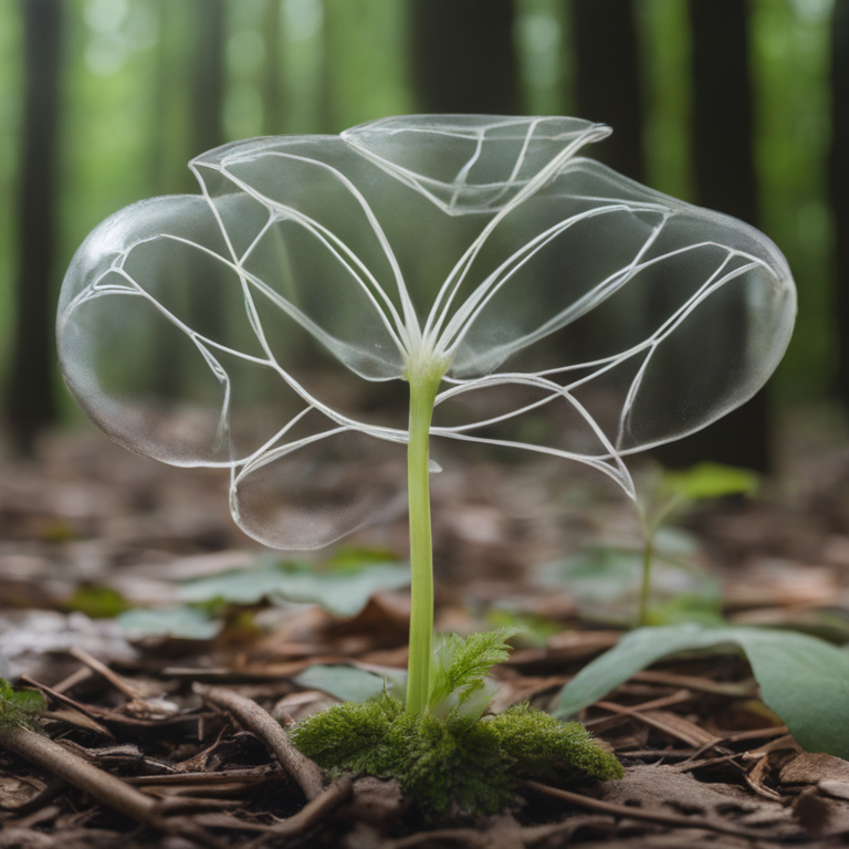 Dream Of Transparent Skeleton Flower In The Forest