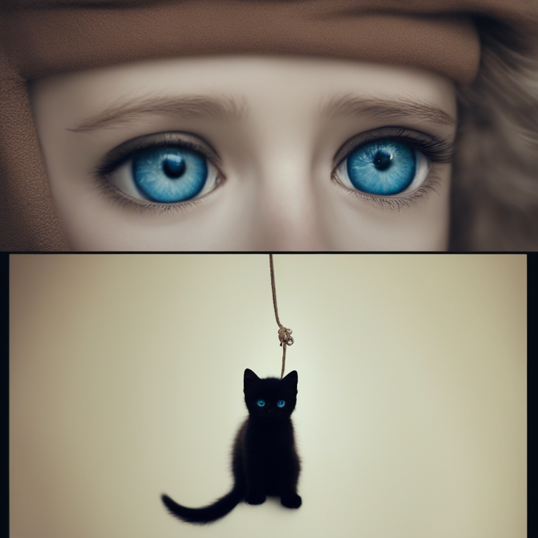 Dream About Tiny Adorable Black Kitten With Huge Blue Eyes