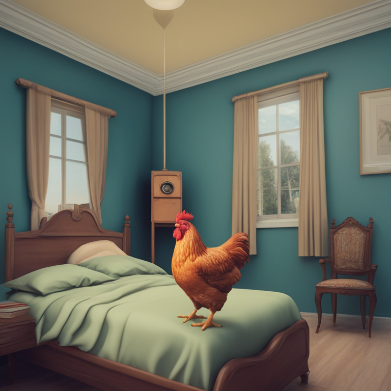 Dream Of Chicken Roaster In Bedroom