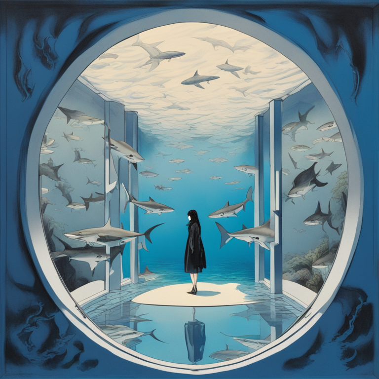 Dream About Underwater Room Sharks Japanese Partition