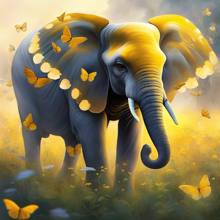 Dream Of Yellow Butterfly Near Elephant And Baby Of Deceased Person