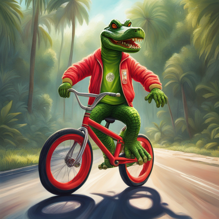 Dream About Alligator Wearing Track Suit Riding Bicycle