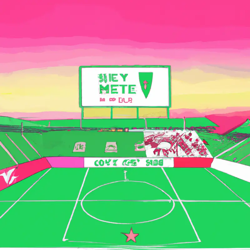 "A stadium lit under the evening sky, crowds buzzing with anticipation as the Metz and Saint-Étienne team flags wave amidst a sea of supporters. The scoreboard reads 'Metz VS Saint-Étienne', with a soccer ball positioned at the center of the pitch ready for kickoff.", colourful pastels style — DALL·E2