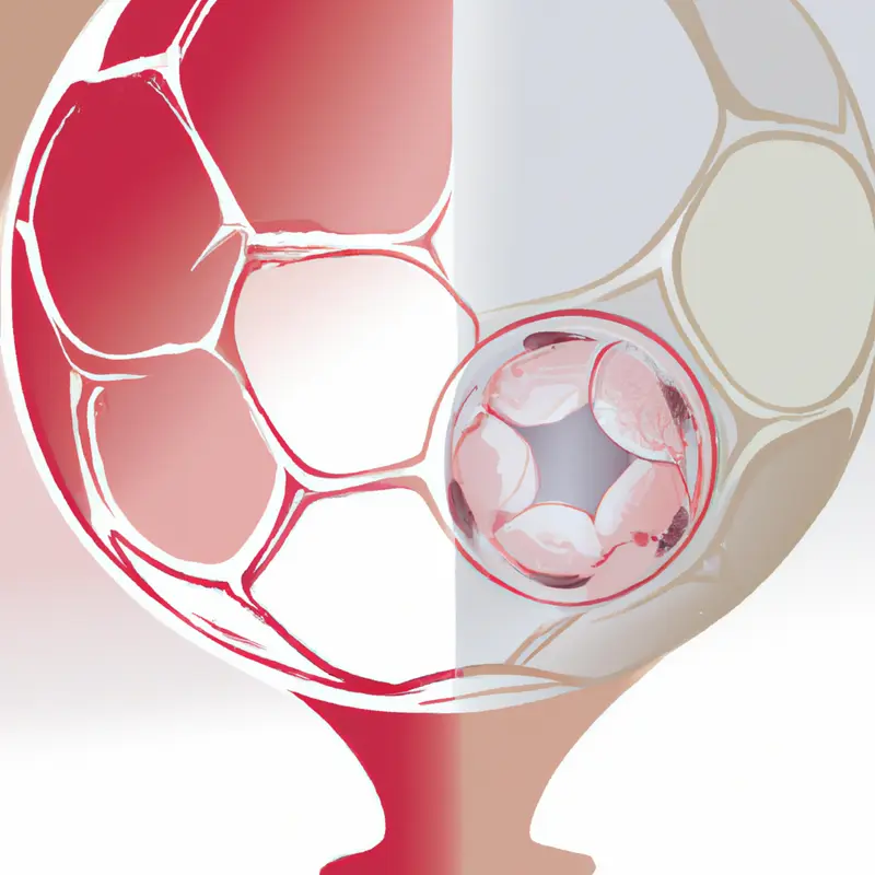 "An illustration of a soccer ball in the center with half in Bayern Munich's red and white colors and the other half in Real Madrid's white colors, set against a background featuring the Champions League trophy silhouette.", placid pastels style — DALL·E2