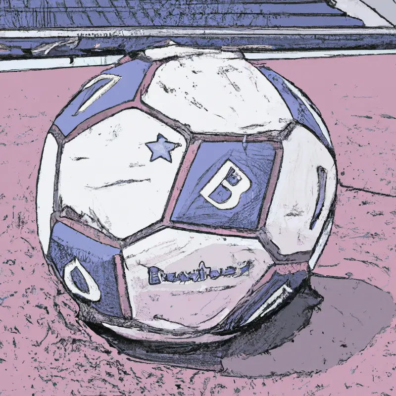"A detailed illustration of a traditional football slowly deflating, with the emblem of the Girondins de Bordeaux faintly visible on its surface, set against the backdrop of an empty stadium.", vibrant pastels style — DALL·E2