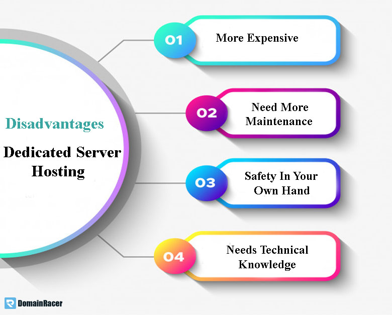 cons of dedicated web hosting