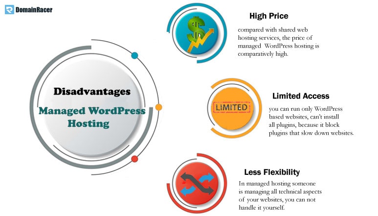 disadvantages of managed wordpress hosting