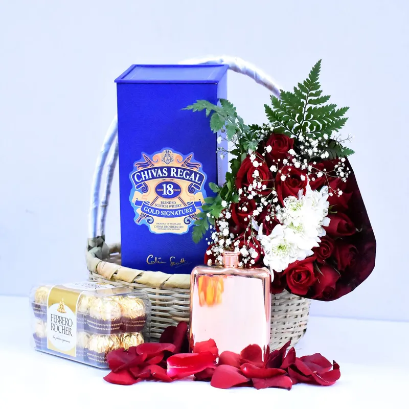 Chivas Regal & Red Roses Gift Basket  cover