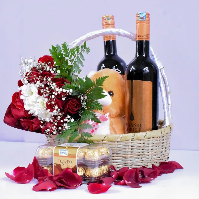 Rosso Nobile and flowers gift set cover