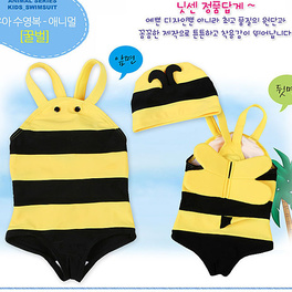 韓國小蜜蜂造型泳衣+泳帽