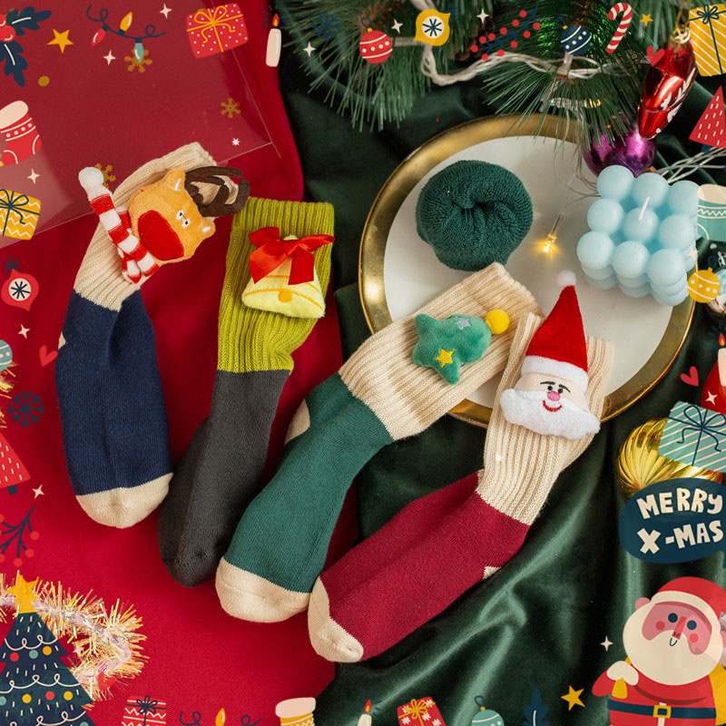 (兩入)冬款聖誕節造型襪