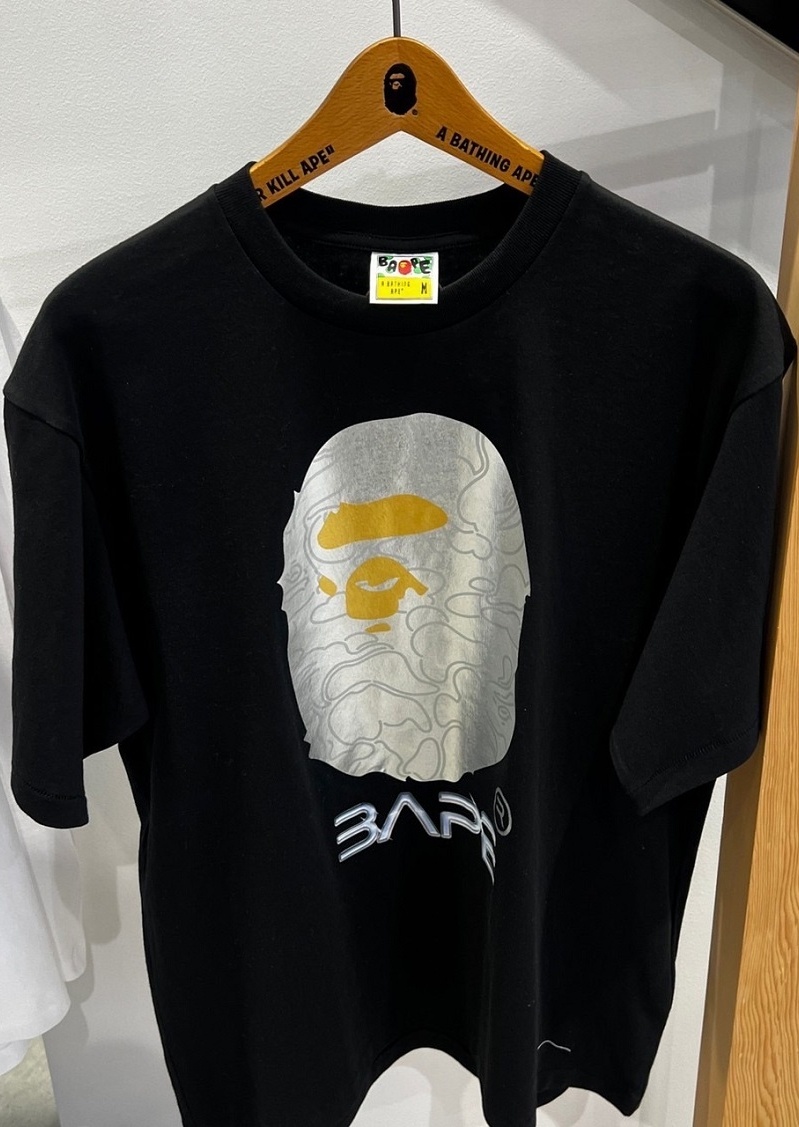 BAPE X SORAYAMA聯名金屬感大猿頭下字體短T 20211225發售-上野日貨潮流代購