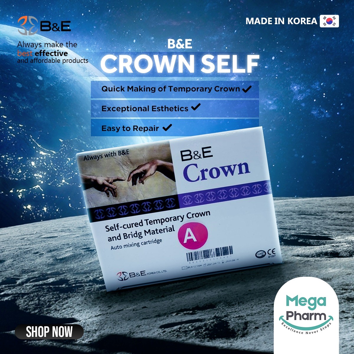 BE Temporary Crown 2pcs | DentaCarts | Dental Cart