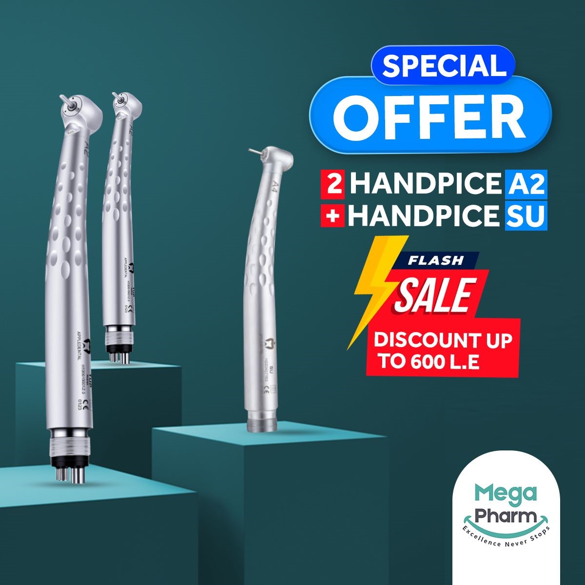 Apple Handpieces Offer- 2 Handpieces A2 and 1 Handpiece SU | DentaCarts | Dental Cart