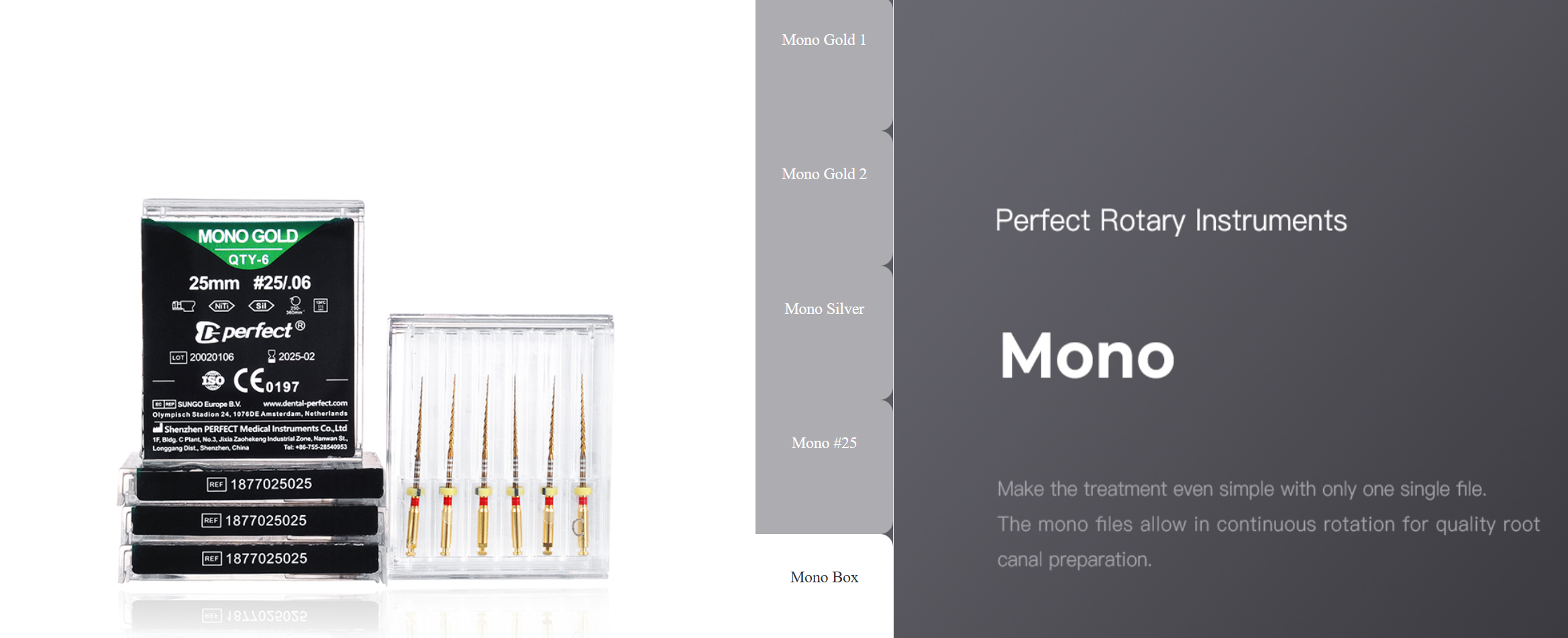 MONO FILES One Shape System size 25 taper 6% - 6 files | DentaCarts | Dental Cart