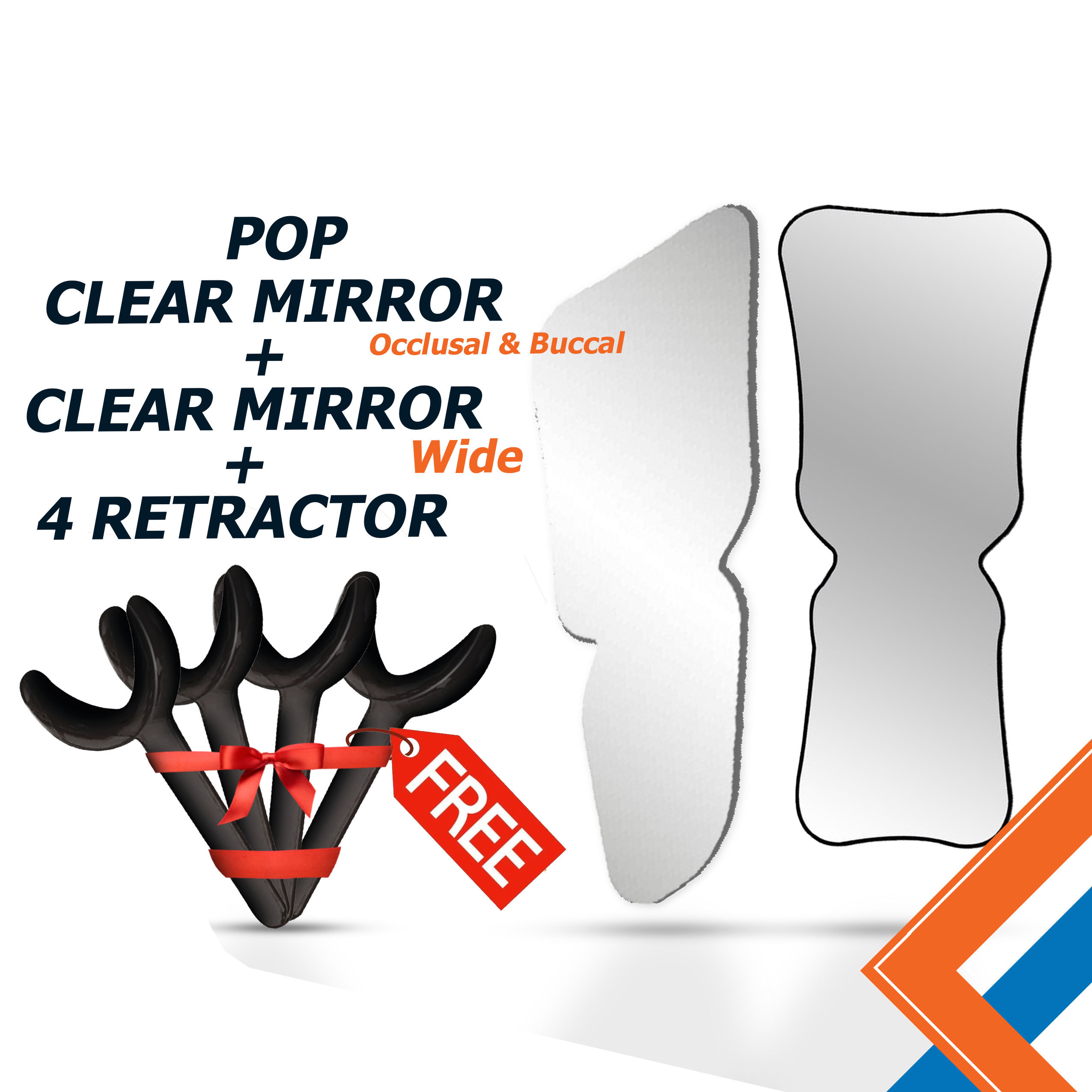 POP Clear Mirror - 2 PCS | DentaCarts | Dental Cart