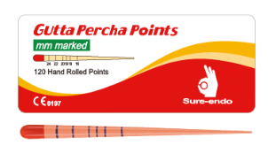 Sure Endo Regular Gutta percha taper 0.02 - 120pcs | DentaCarts | Dental Cart