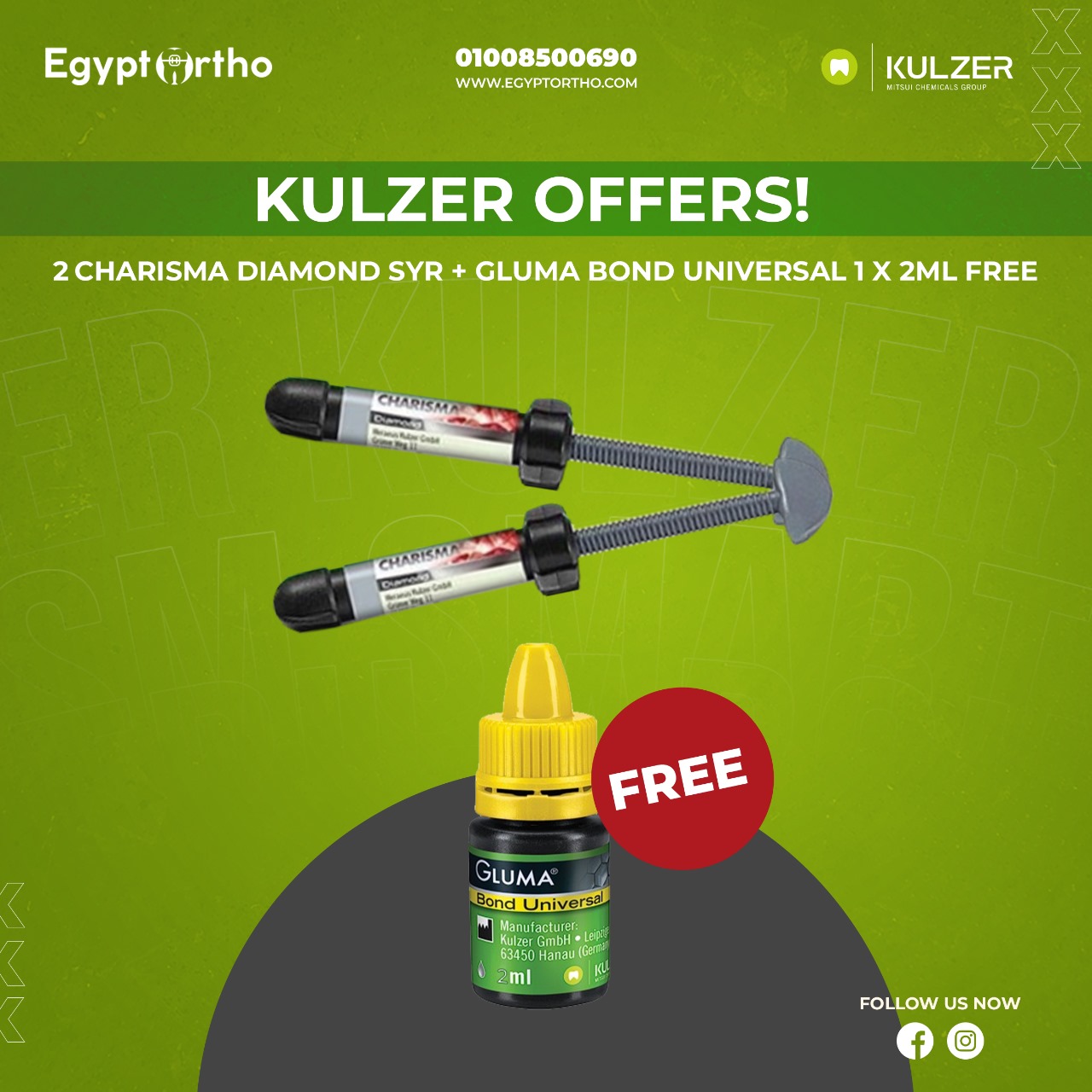2 Charisma Diamond SYR + Gluma Bond 2ml Free Offer | DentaCarts | Dental Cart