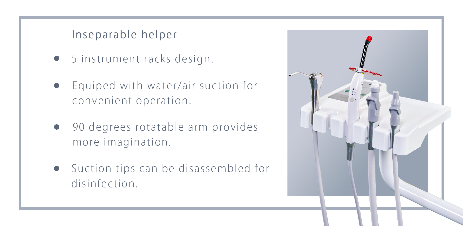 Cingol X1 Standard Top Mounted Dental Unit | DentaCarts | Dental Cart