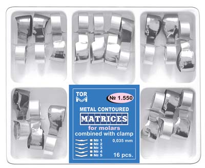 TOR VM Contoured Matrices with Clamp for Molars | DentaCarts | Dental Cart
