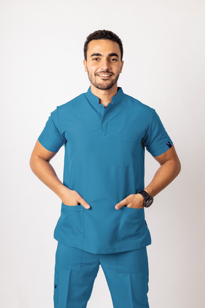 Creation Half collar Scrub (Men) Polyester | DentaCarts | Dental Cart