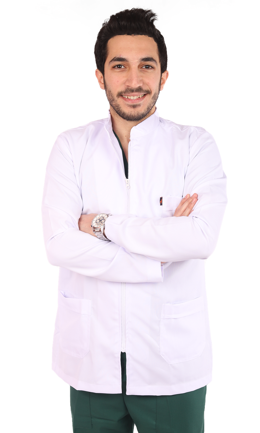 Royal Short Lab Coat Zipper male | DentaCarts | Dental Cart