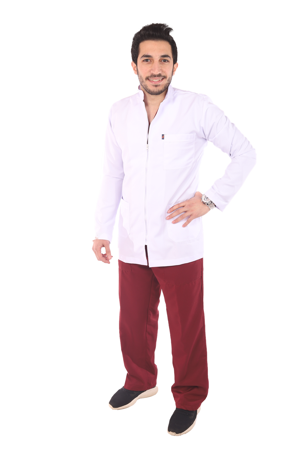 Royal Short Lab Coat Zipper male | DentaCarts | Dental Cart