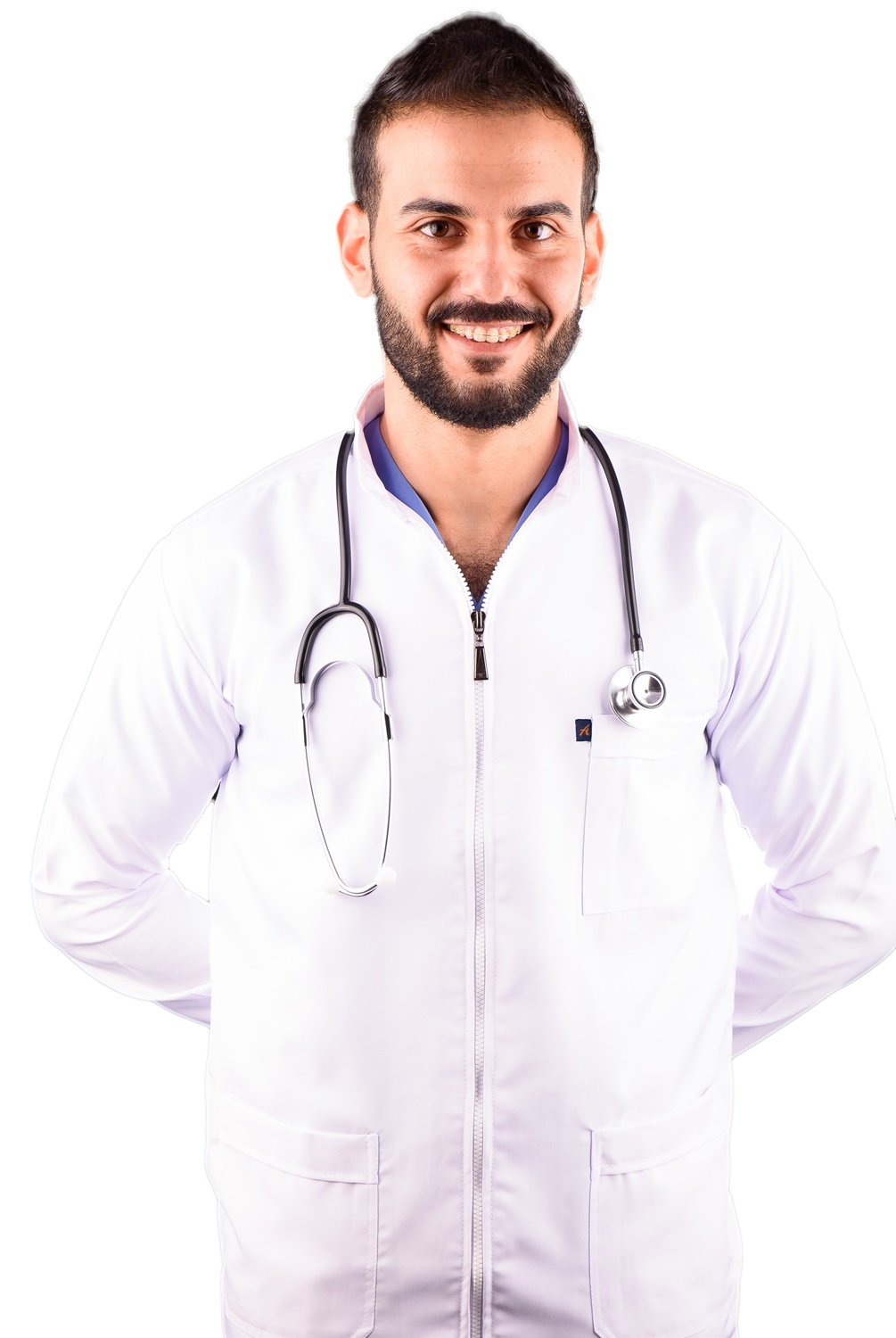 Royal Short Lab Coat Zipper male | DentaCarts | Dental Cart