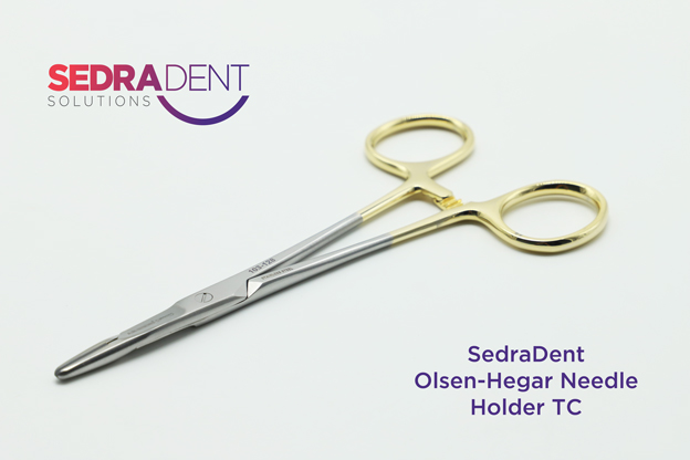 SedraDent Olsen Heger Scissors - Needle holder TC 18cm | DentaCarts | Dental Cart