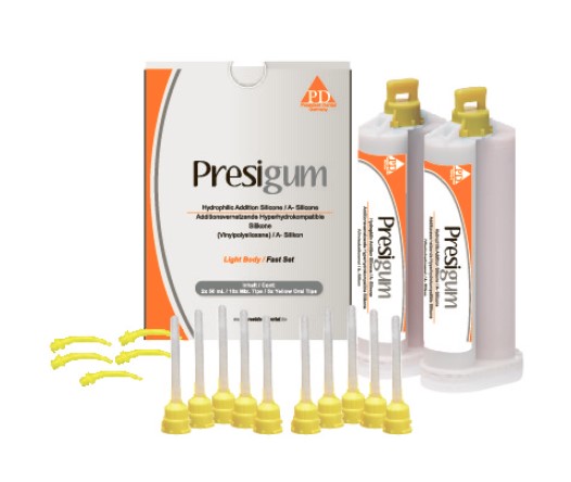 President Dental Presigum Fast Setting Light Body A-Silicone (2x50ml Cartrige) | DentaCarts | Dental Cart