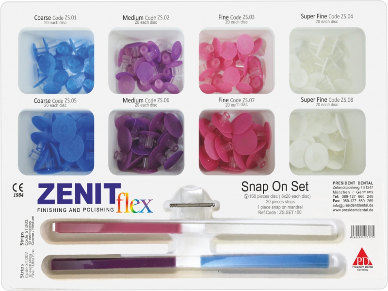 President Dental Zenit Flex Snap on Finishing and Polishing Set | DentaCarts | Dental Cart
