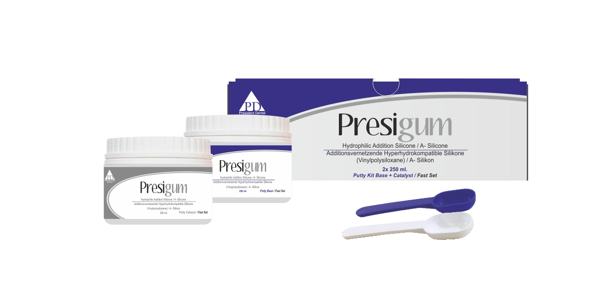President Dental Presigum Putty Fast Setting A-Silicone (2x 250 ml). | DentaCarts | Dental Cart