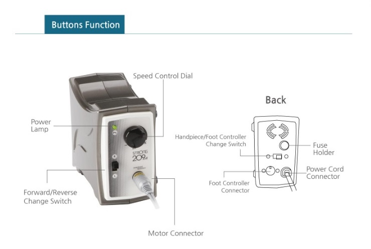 SAESHIN  Strong 209b Micromotor & Handpiece | DentaCarts | Dental Cart