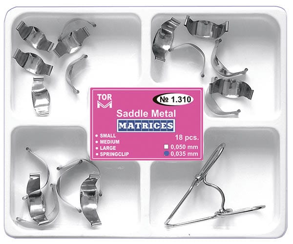 TOR-VM Saddle Metal Matrices Kit N 1.310 - 18pcs | DentaCarts | Dental Cart