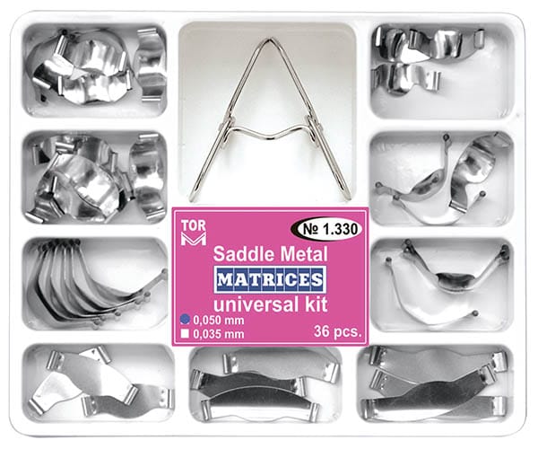 TOR-VM Saddle Metal Matrices Kit 36pcs | DentaCarts | Dental Cart