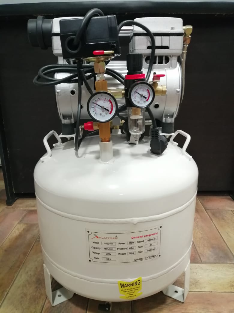 Airo X Platform Oil Free compressor 1.25 HP 40L 850W | DentaCarts | Dental Cart