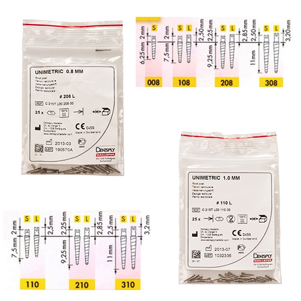 Dentsply Unimetric posts (25pcs) | DentaCarts | Dental Cart
