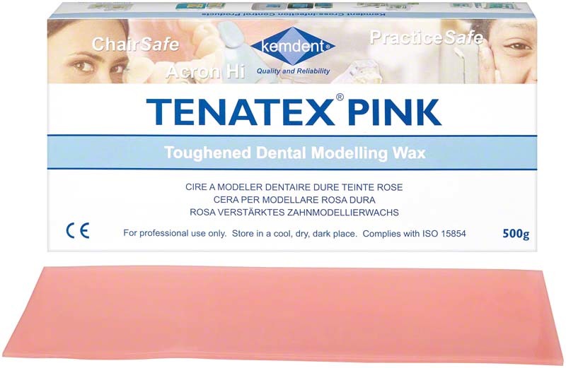 Kemdent Tenatex Pink Wax (500g) | DentaCarts | Dental Cart