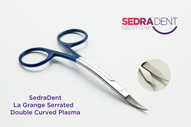La Grange Scissors Serrated Double Curved 13.5cm | DentaCarts | Dental Cart