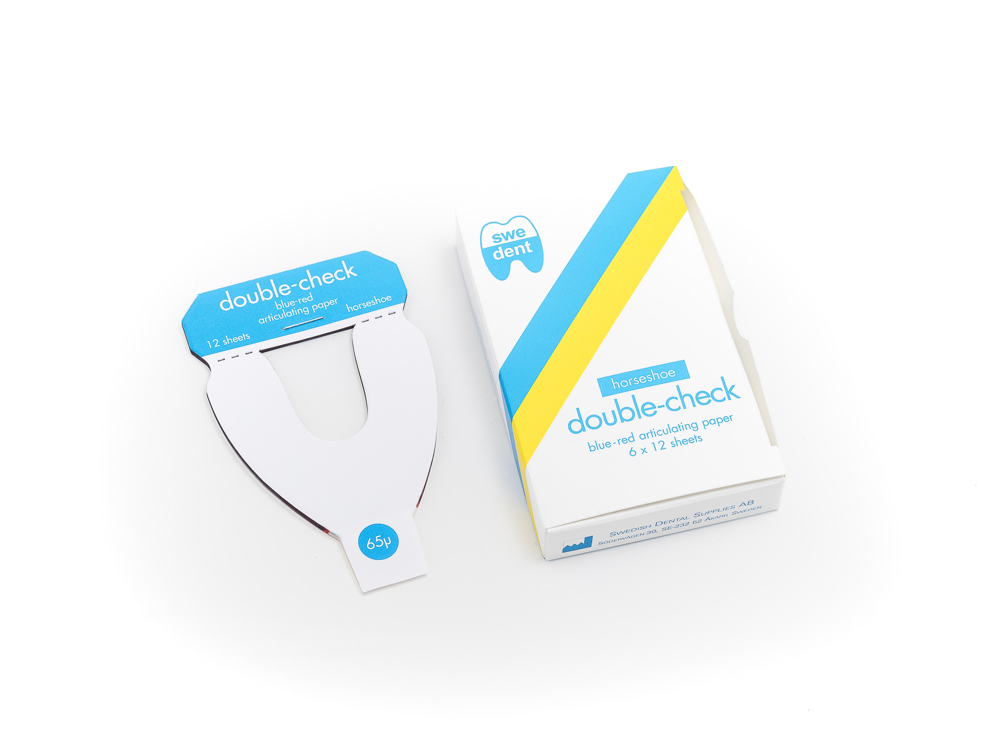 swedent Double check Horseshoe Articulating Paper (6pcs) | DentaCarts | Dental Cart