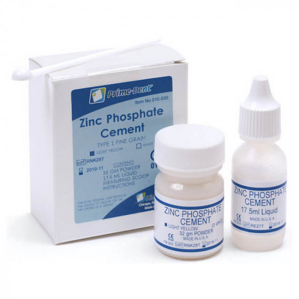 Zinc Phosphate Cement Kit, High Strength, (32g Powder + 17.5ml Liquid) | DentaCarts | Dental Cart