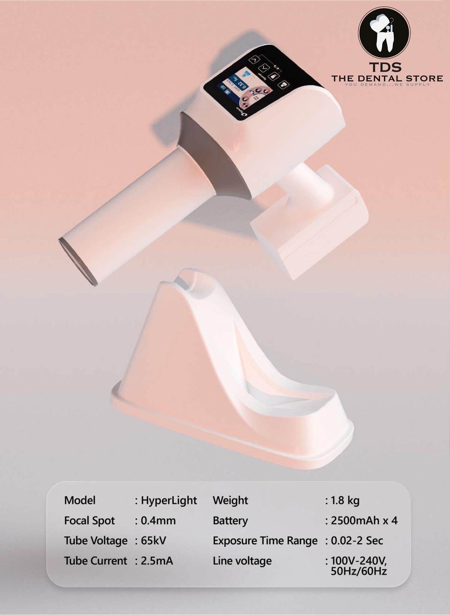 Hyper Light DC Portable Gun X-Ray | DentaCarts | Dental Cart