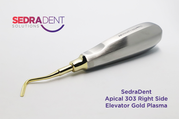 AR Instrumed Apical 303 Right Side Elevator Gold Plasma | DentaCarts | Dental Cart