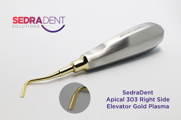 AR Instrumed Apical 303 Right Side Elevator Gold Plasma | DentaCarts | Dental Cart