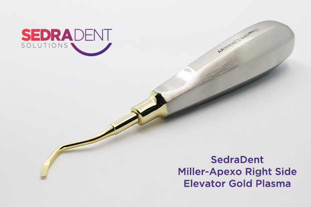 AR Instrumed Miller Apexo Right Side Elevator Gold Plasma | DentaCarts | Dental Cart