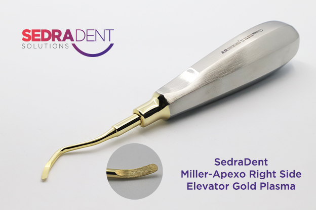 AR Instrumed Miller Apexo Right Side Elevator Gold Plasma | DentaCarts | Dental Cart